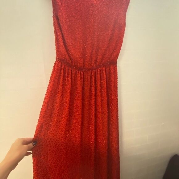 Absolutely gorgeous bright red beaded dress for queen! XS-S - Picture 2 of 6